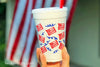 Patriotic-USA Fun Flags/Streamers Foam Cup 10 Pack