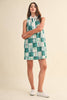 Plaid Patchwork Collared A-Line Mini Dress