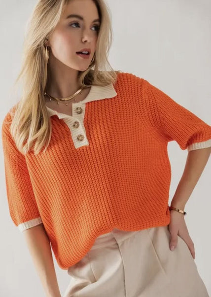 Two-Tone Knit Sweater
