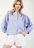 Stripe Button Front Top