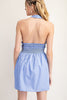 Oxford Smocked Halter Dress