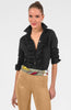 Gretchen Scott LLC - Ruffle Rumble Blouse - Ultra Suede - Brown / L