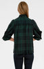 Gretchen Scott LLC - Ruffleneck Tunic - Black Watch Plaid - Navy/Green / M