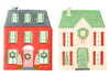 VILLAGE CHRISTMAS HOUSES SHAPED PAPER DINNER NAPKIN SET
