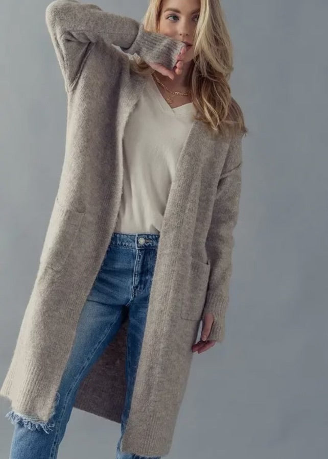 Longline Cardigan W/ Thumbhole