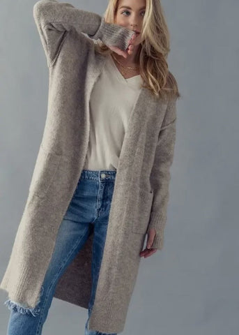 Longline Cardigan W/ Thumbhole