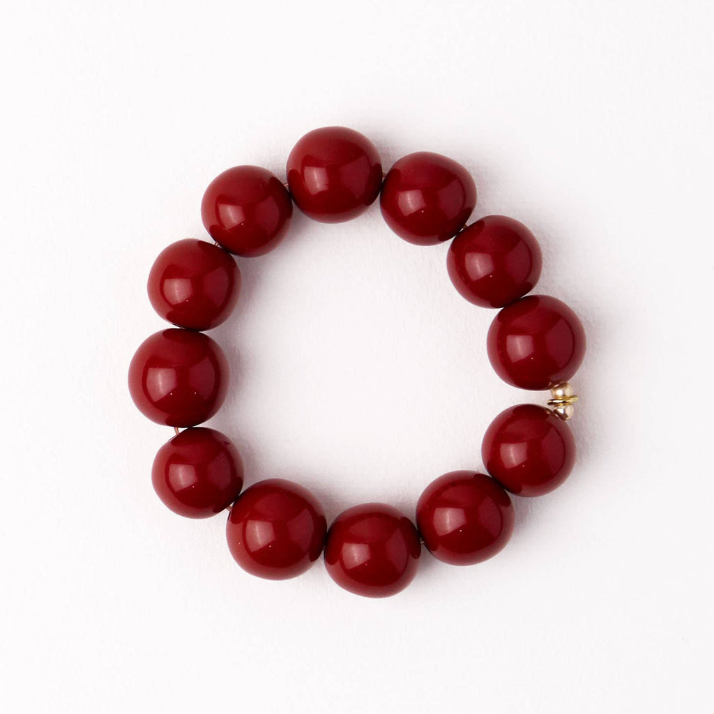 INK + ALLOY - Cece Large Resin Bead Bracelet Brown