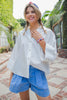 Back Pleat Button Down Top