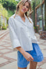 Back Pleat Button Down Top