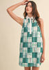Plaid Patchwork Collared A-Line Mini Dress