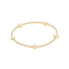 Signature Cross Small Gold pattern 2mm bead bracelet- gold