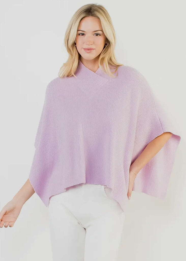 Ribbed Knit Poncho Top