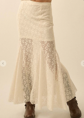 Lace Fitted Maxi Skirt
