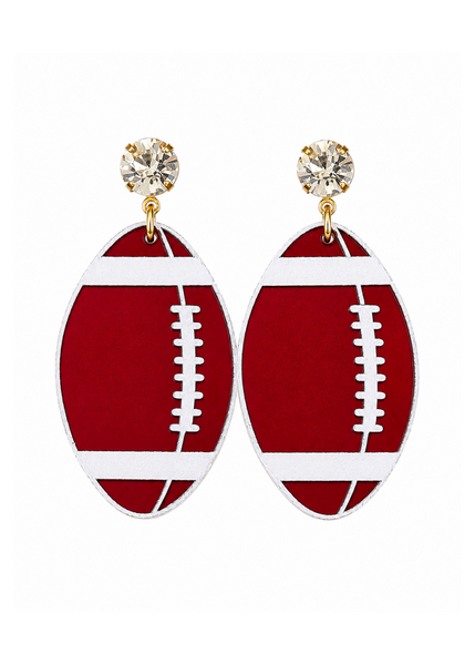 Acrylic Football Earrings