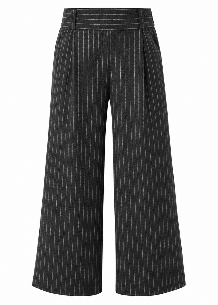 Ventura Brushed Stripe Wide Leg Crop Pant