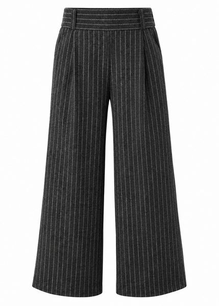 Ventura Brushed Stripe Wide Leg Crop Pant