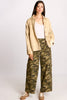 Camo Print Wide Leg Denim Pants