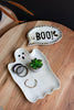 Ceramic Boo and Ghost Serving Platters