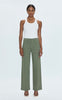 Nicole Full Length Wide Leg Pant- Soft Olive