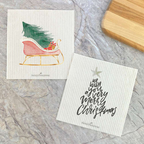 2 pk - Christmas Dish Cloth