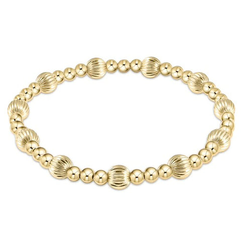 Dignity Sincerity Pattern 6mm bead bracelet - gold