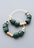 Green Ghana Glass & Dalmation Hoops