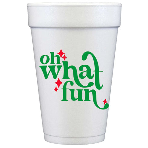 Christmas Foam Cup 10 Pack Sleeve {oh what fun}
