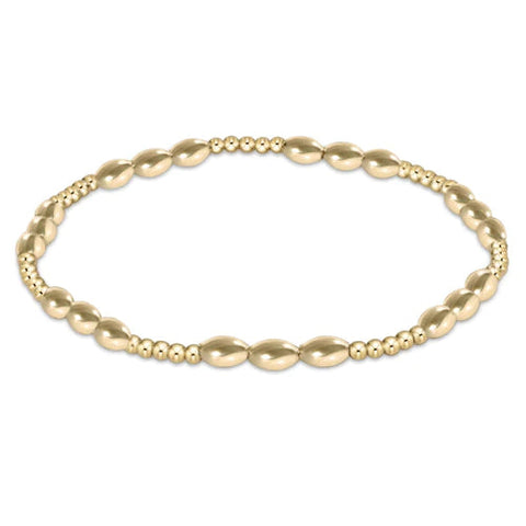 Harmony Joy Pattern 2mm Bead Bracelet - Gold