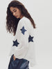 Make A Wish Linen Shirt - Off White with Dark Blue