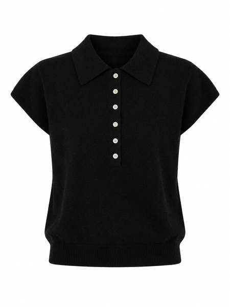 Cap Sleeve Collared Sweater Vest