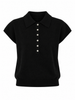 Cap Sleeve Collared Sweater Vest