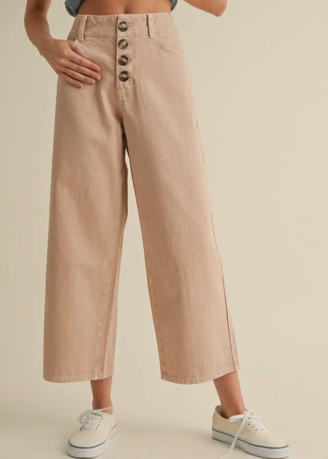 Mauve Button Detail Pant