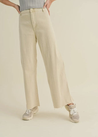 Straight Wide Leg Denim Pants