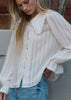Scallop Lace Collar Button Blouse