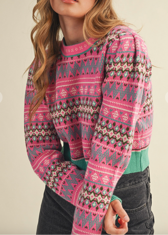 Fair Isle Cropped Sweater