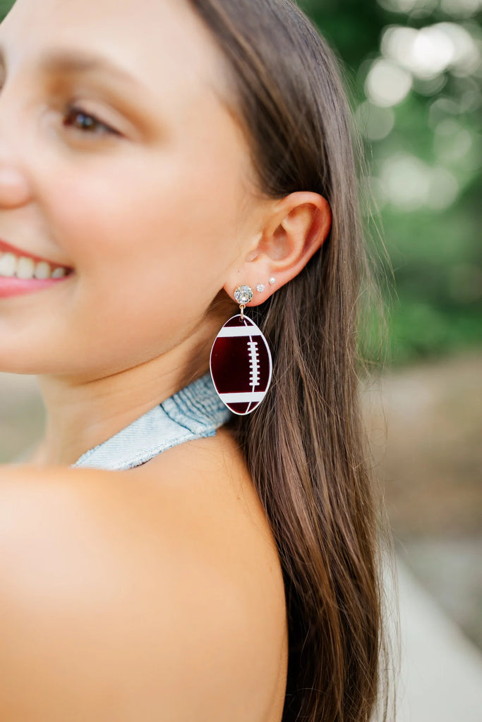Acrylic Football Earrings