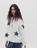 Make A Wish Linen Shirt - Off White with Dark Blue