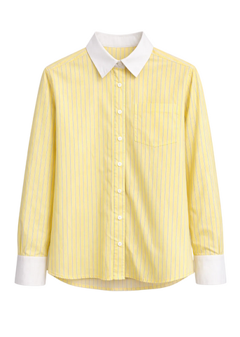 Contrast Stripe Collar Top