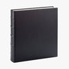 Large 3-Ring Clear Pocket Album - Black Nappa Cowhide Leather