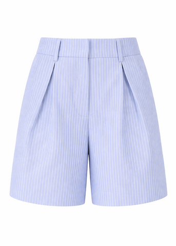 Oxford Stripe Pleated Short