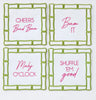 Mahjong Embroidered Cocktail Napkins