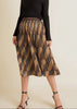 Flower Print Pleated Skirt