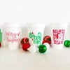 Christmas Foam Cup 10 Pack Sleeve {oh what fun}