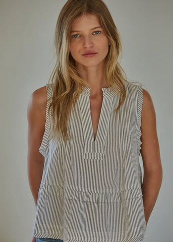 Striped Sleeveless Blouse