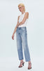 LEXI MID RISE BOWED STRAIGHT JEAN - BOWIE
