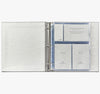 Large 3-Ring Clear Pocket Album - White Nappa Cowhide Leather