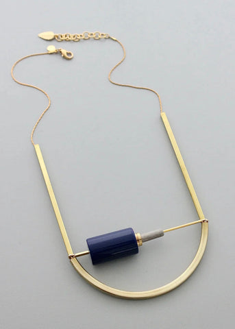 Geometric Vintage Lucite Chain Necklace