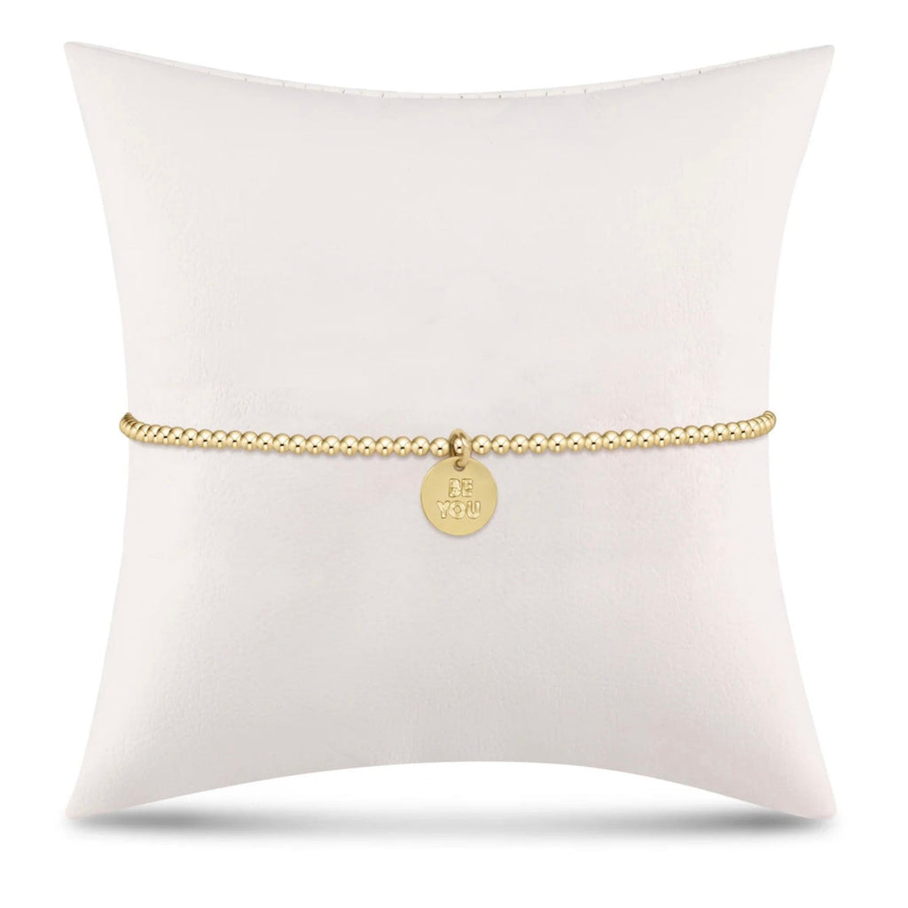 Classic Gold 2mm Bead Bracelet- Be You. Small Gold Disc