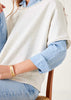 Frenchie Raw Edge V-Neck Sweatshirt