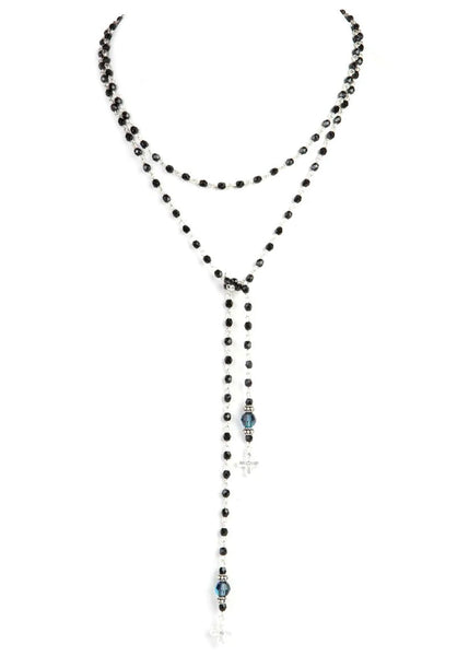 Peace Cross Beaded Lariat